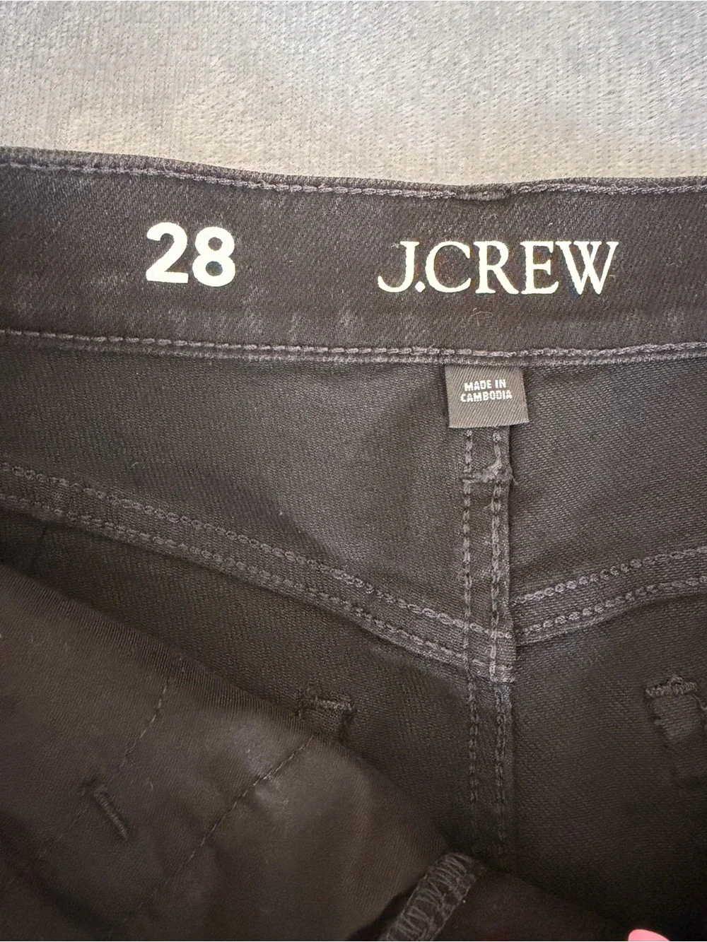J.Crew Pintuck Denim Black High-Rise Wide-Leg Women's trouser Size 28